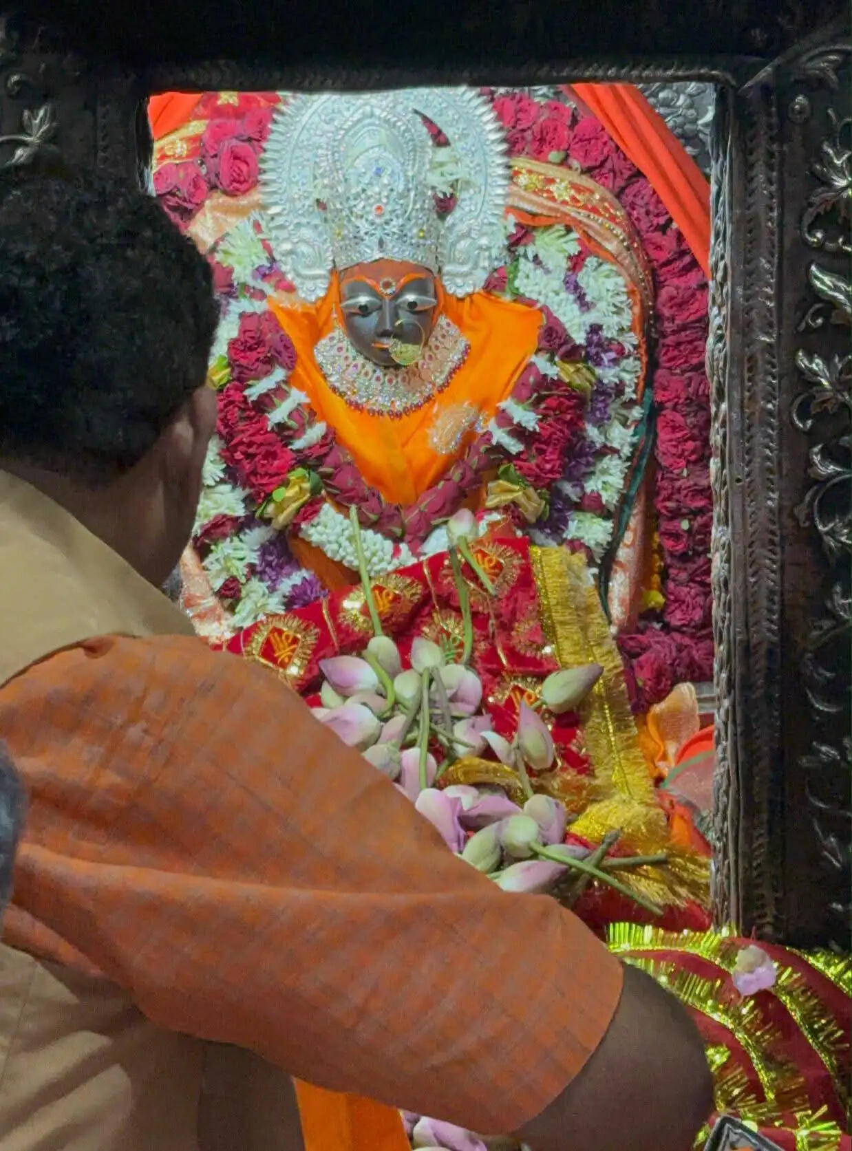 छिंदवाड़ाः सांसद बंटी विवेक साहू ने मैहर के मां शारदा धाम में साष्टांग दंडवत करते हुए पहुंचकर टेका माथा
