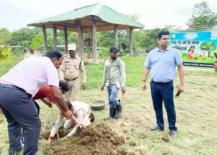 पीसीसीफ वन्यप्राणी ने एक पेड़ मां के नाम अभियान अंतर्गत किया पौधारोपण