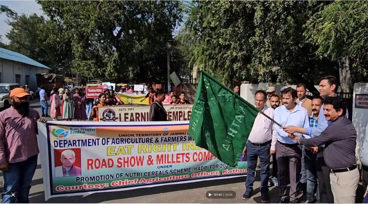 कृषि विभाग कठुआ ने बाजरा प्रोत्साहन अभियान के तहत रोड शो का आयोजन किया