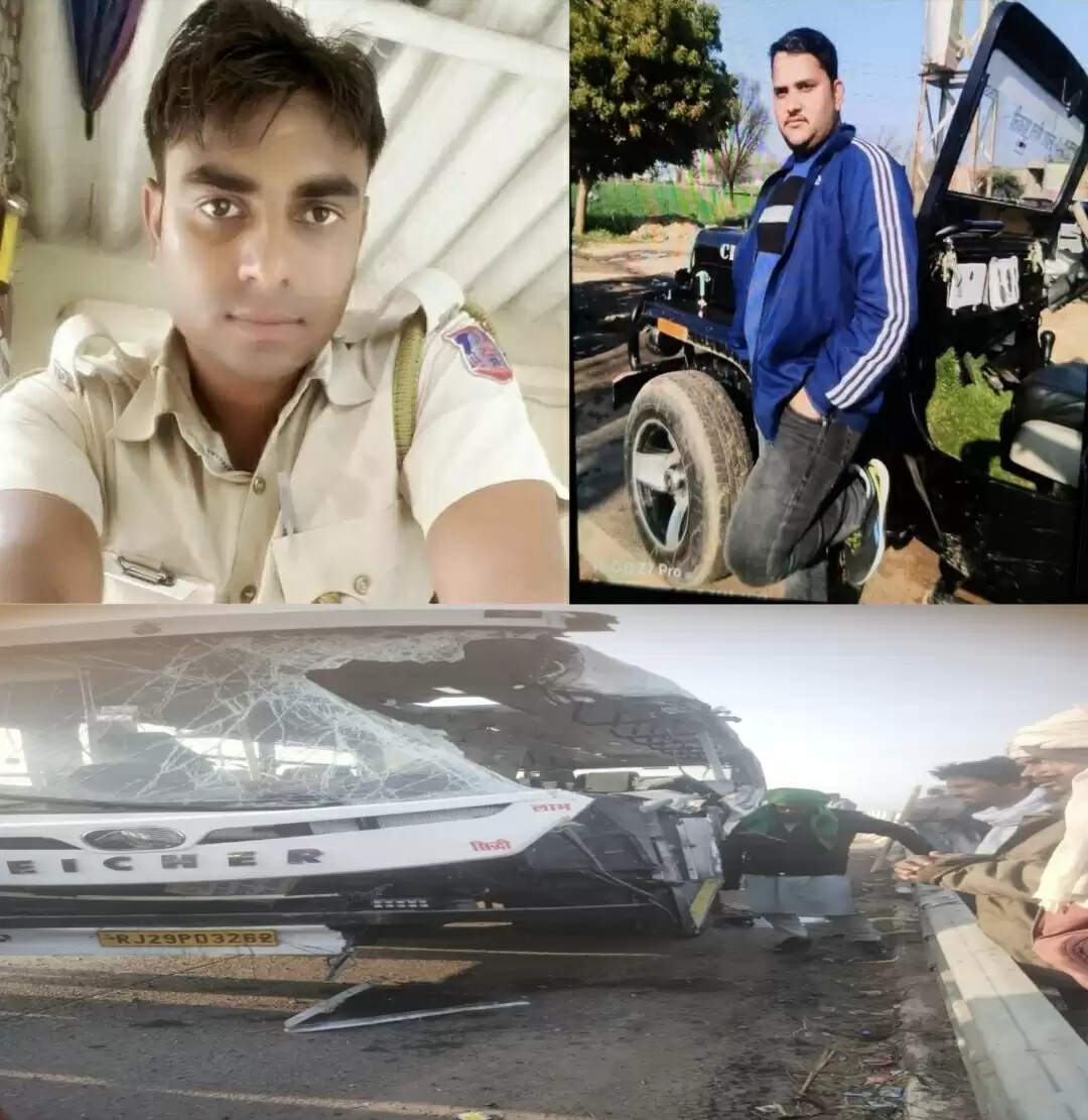 दिल्ली-मुंबई एक्सप्रेस वे पर बस व कंटेनर की टक्कर में दो की मौत,पांच घायल