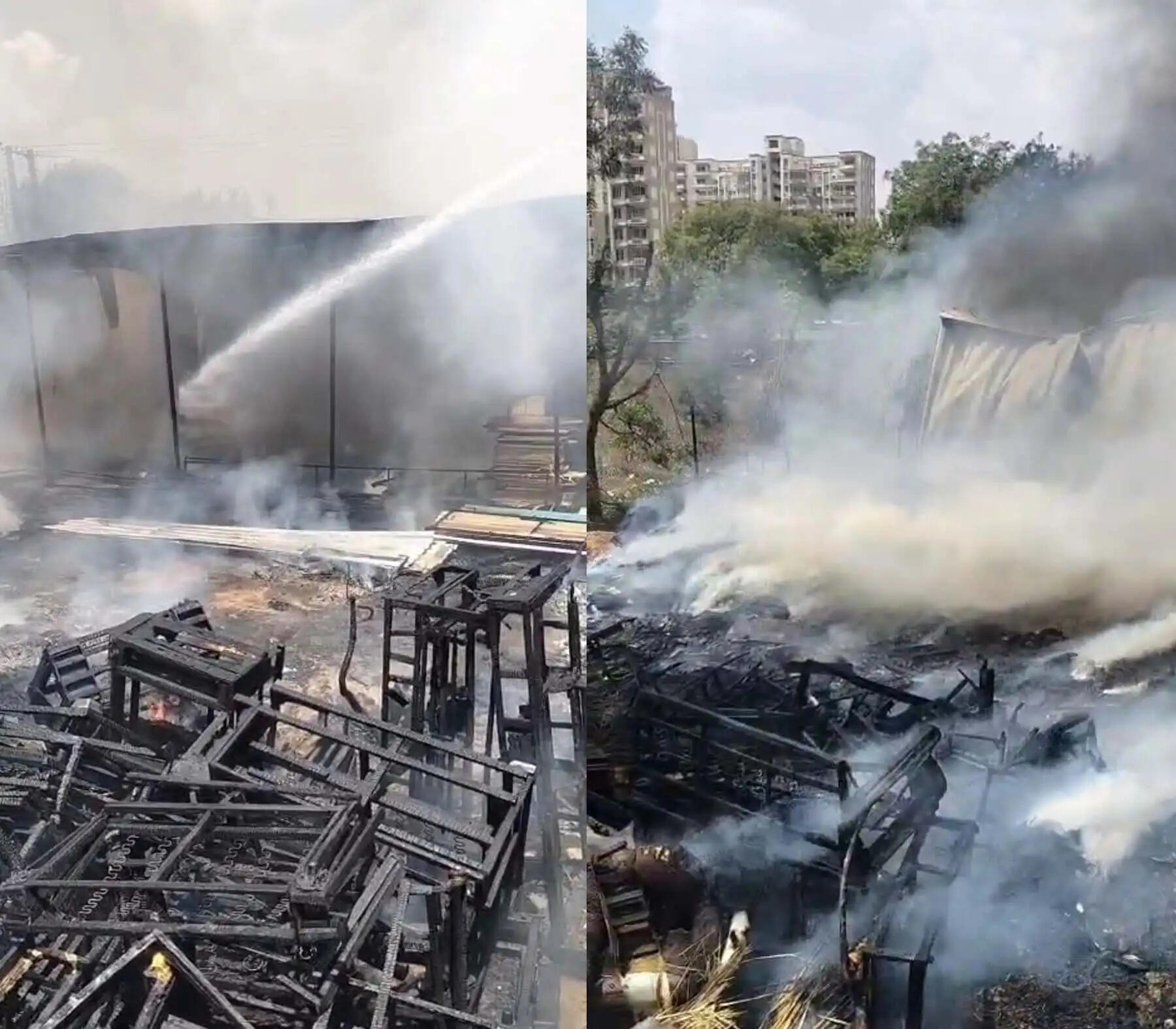 गुरुग्राम: वैल्डिंग की चिंगारी ने फूंक दिए फर्नीचर के चार गोदाम