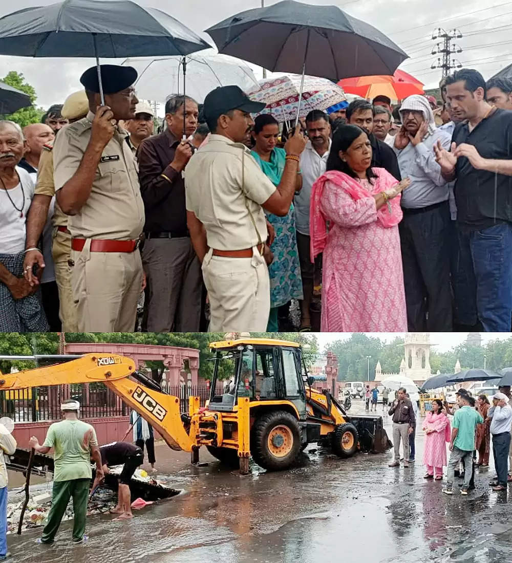 तेज बारिश के बाद हाल जानने के लिए निकला प्रशासनिक अमला