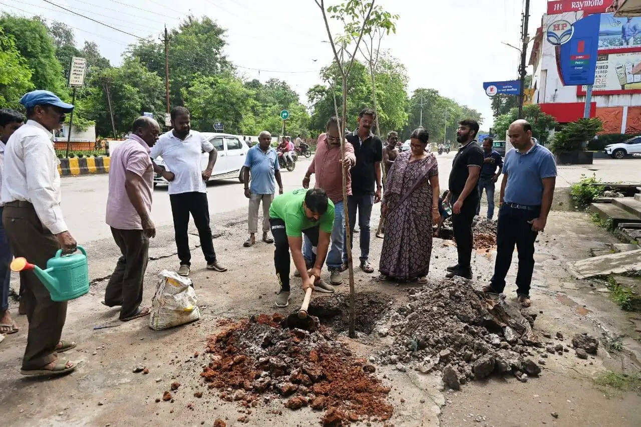 हरित कोरबा अभियान को मिली नई रफ्तार, कोसाबाड़ी मुख्य मार्ग पर हुआ सघन वृक्षारोपण