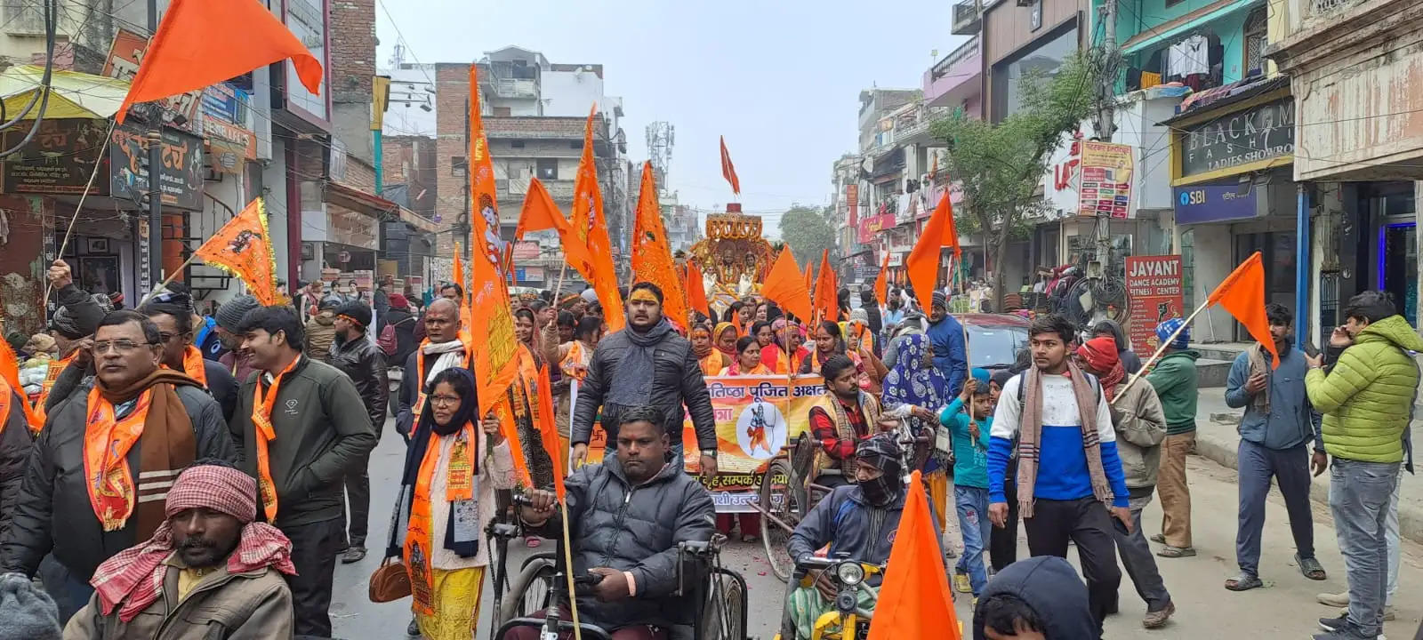 काशी उत्तर भाग न्याय नगर से निकली अक्षत कलश शोभा यात्रा