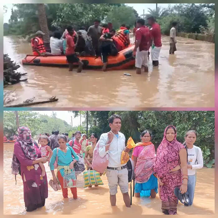 बस्तर से बाढ़ आपदा प्रबंधन दल ने 130 प्रभावितों का किया रेस्क्यू