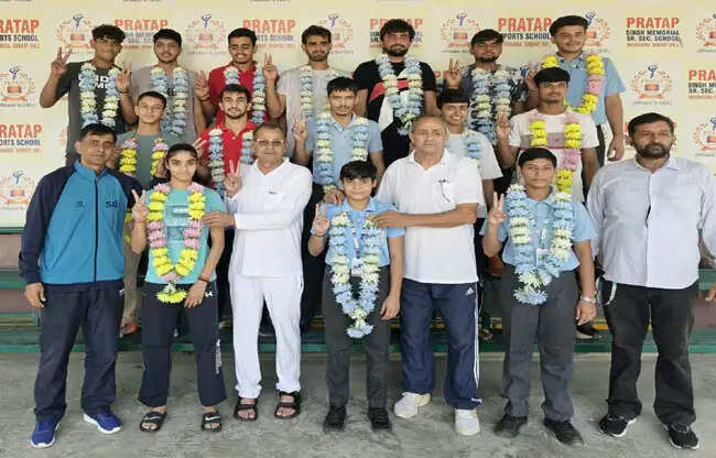 सोनीपत: हरियाणा खेल महाकुंभ में वुशू खेल से प्रताप स्कूल के 16 खिलाड़ी चयनित