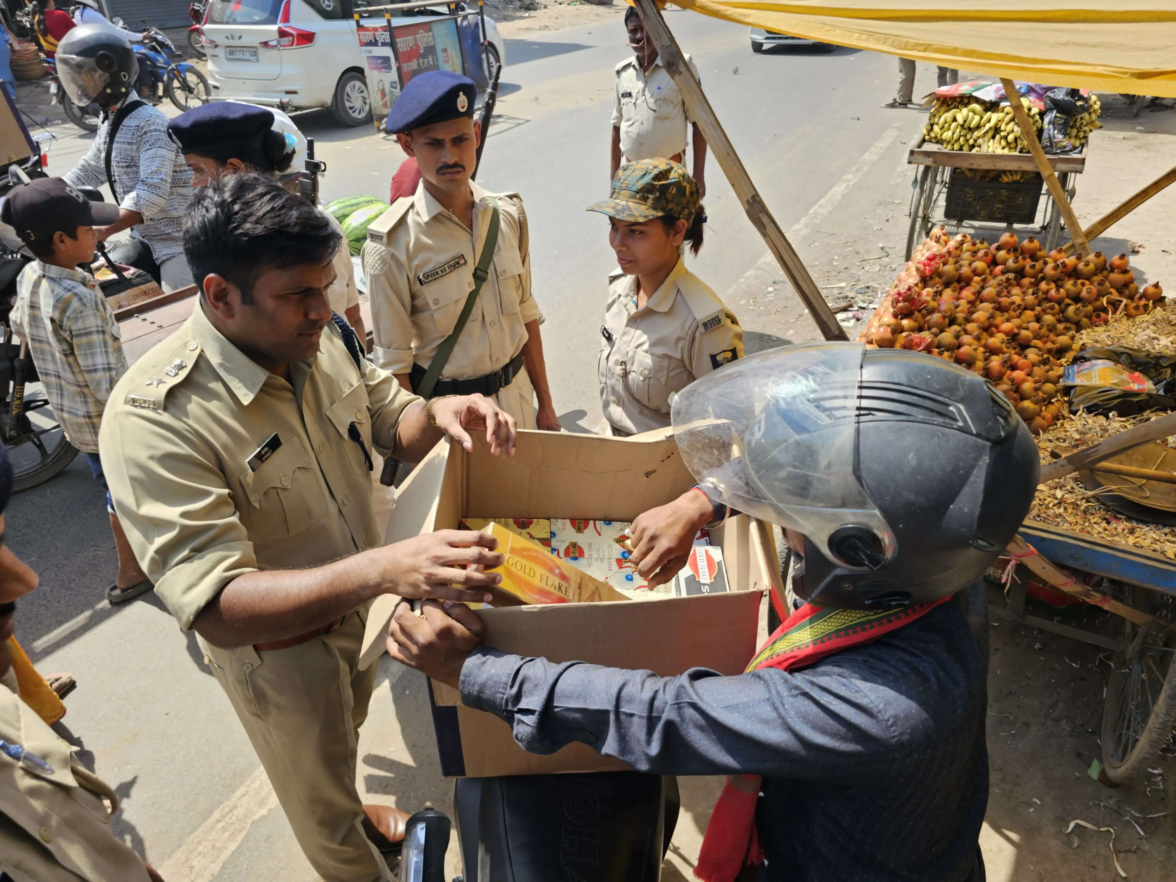 सारण में मठिया चौक पर चलाया गया सघन वाहन जांच अभियान