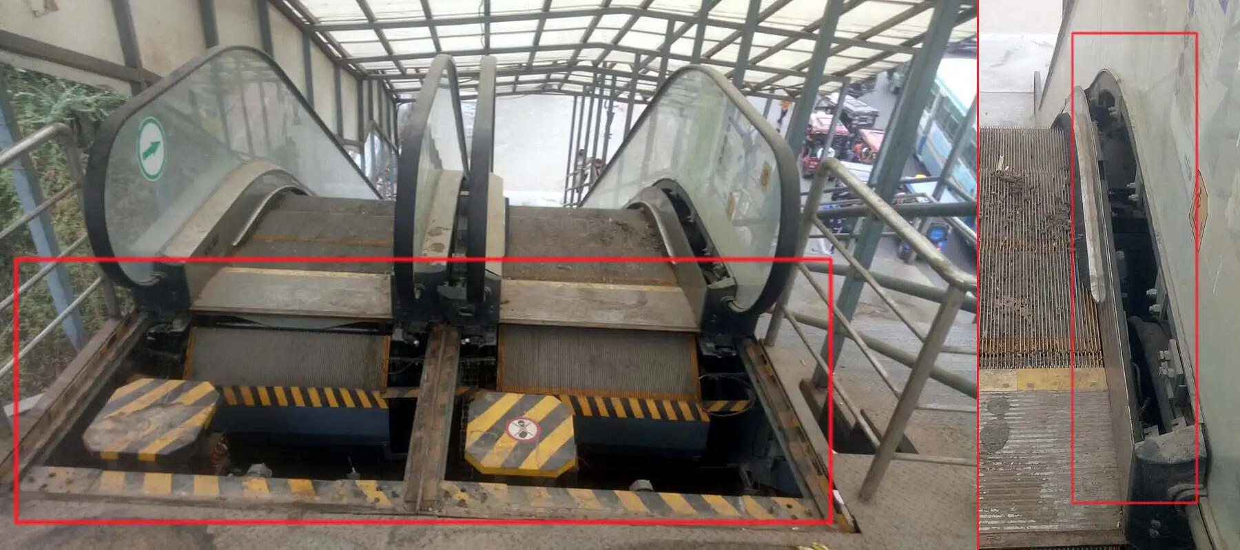 गुरुग्राम: एनएच-48 पर लगे एस्केलेटर कभी नहीं चले, सामान हो रहा चोरी