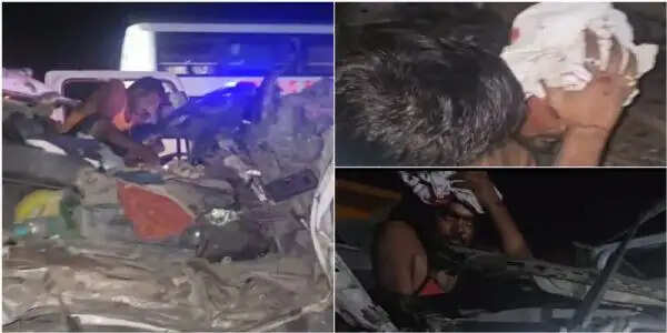 सागर: एनएच-44 पर फिर हादसा.... बम्होरी बीका में हाइवा-कंटेनर के बीच हुई जोरदार टक्कर