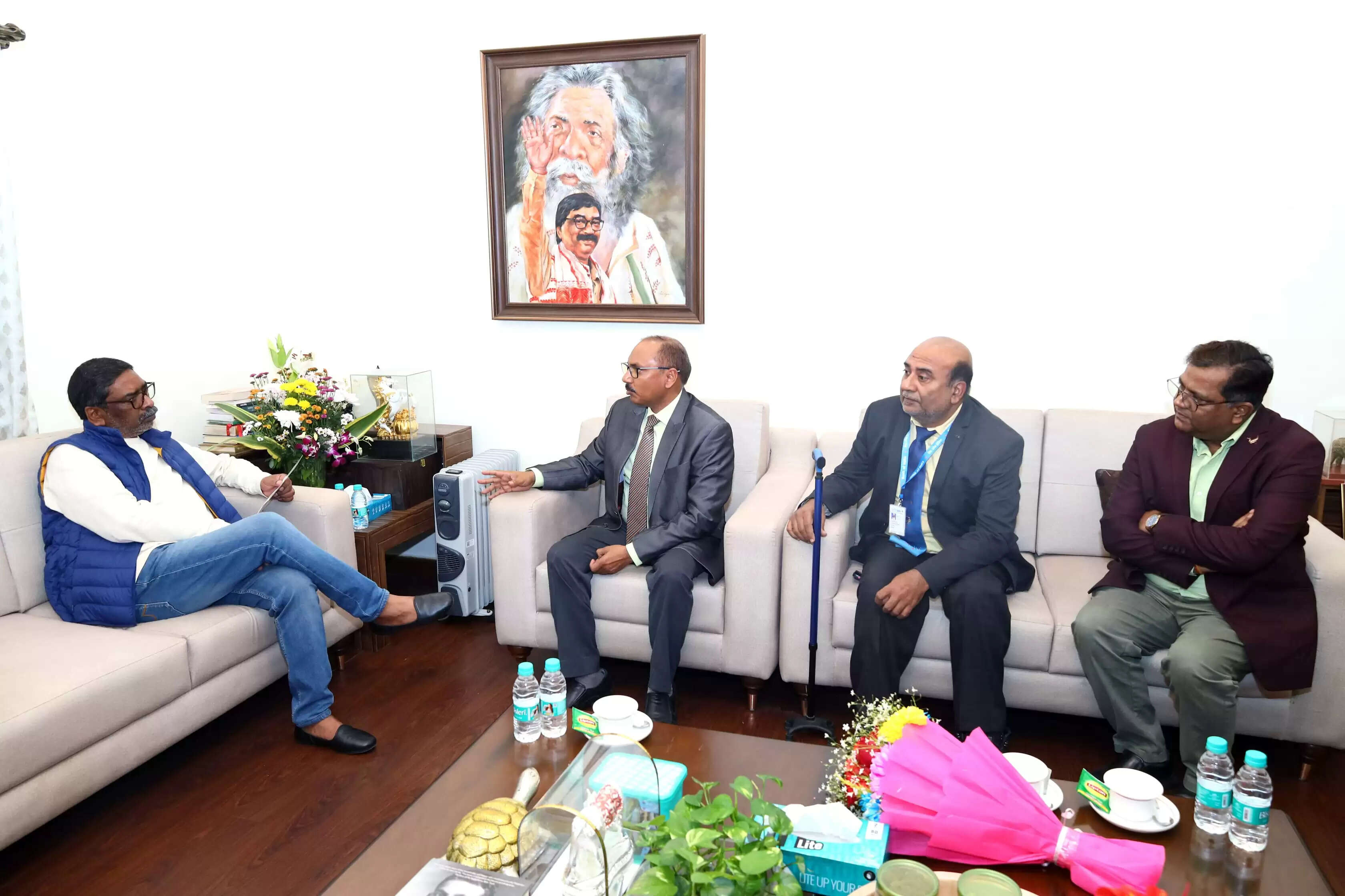 मुख्यमंत्री से मिले बैंक ऑफ़ इंडिया के जीएम और एजीएम