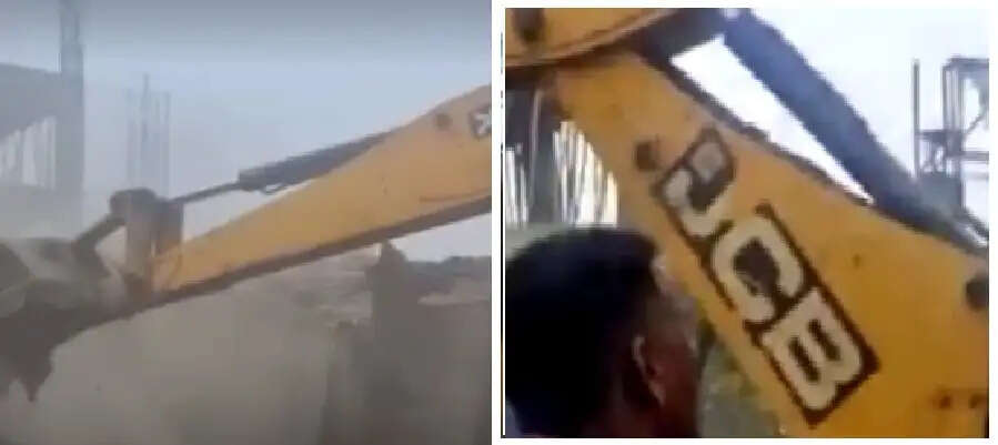 रोडवेज परियोजना के लिए विश्वकर्मा मार्केट में चला बुलडोजर
