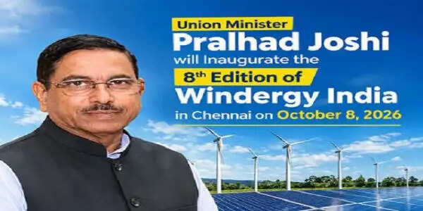 प्रह्लाद जोशी चेन्नई में 8 अक्टूबर को विंडरजी इंडिया-2026 का करेंगे उद्घाटन