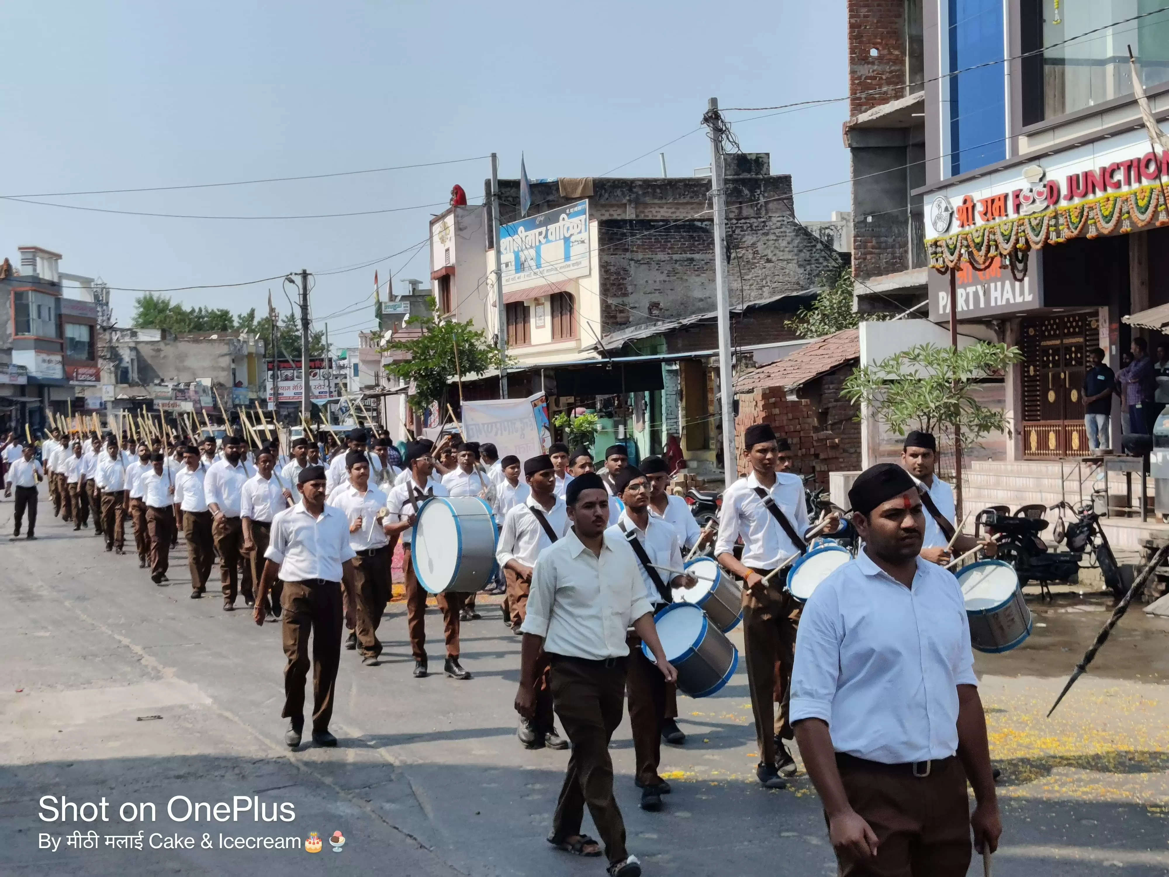 शाहपुरा में राष्ट्रीय स्वयंसेवक संघ का भव्य पथ संचलन