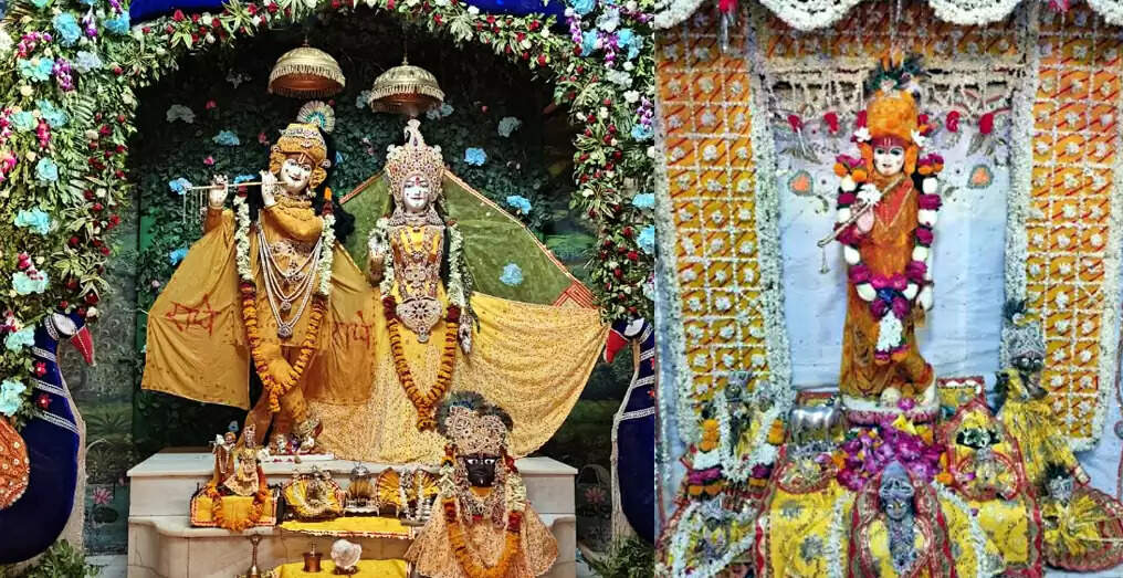 श्रीकृष्ण जन्मभूमि पर चन्दन श्रृंगार में हुए ठाकुरजी के दर्शन