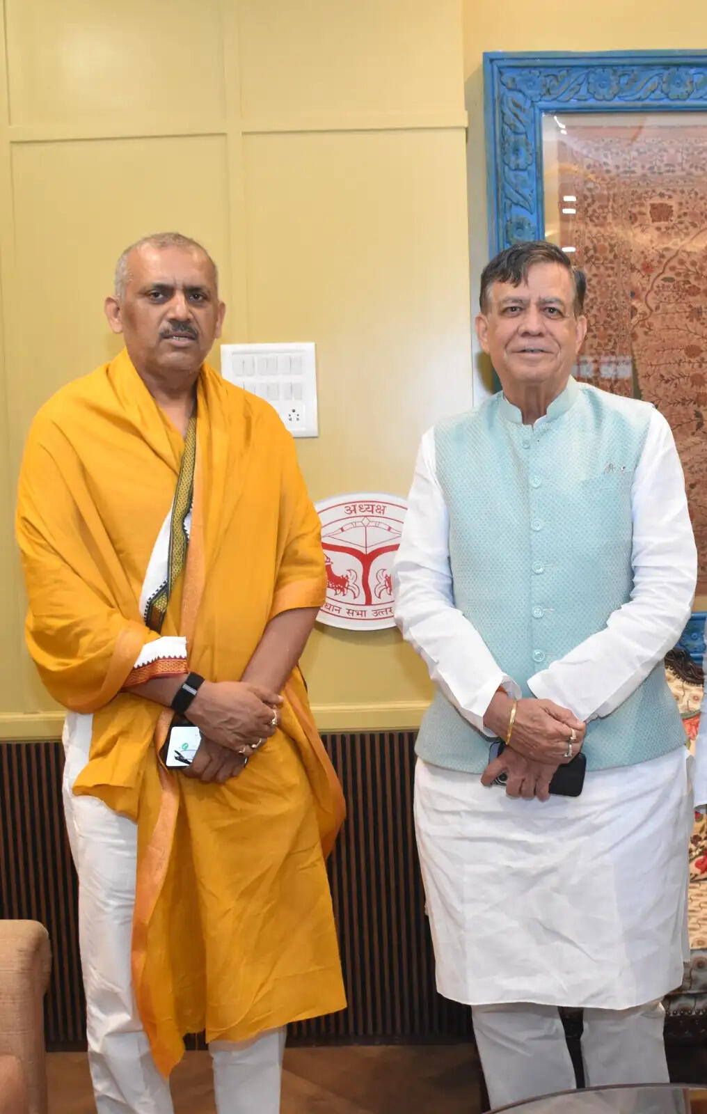 विधायक निधि के शिलान्यास विवाद को लेकर विधानसभा अध्यक्ष से मिले अमिताभ बाजपेयी
