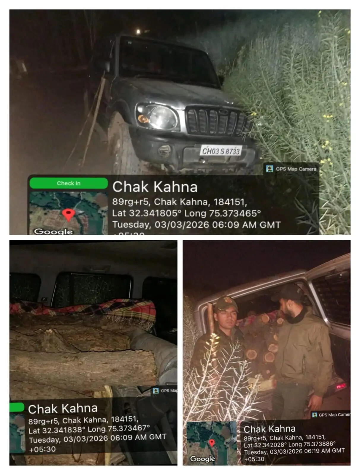 कठुआ पुलिस ने कोटपुन्नू में खैर लकड़ी से लदी स्कॉर्पियो वाहन जब्त की