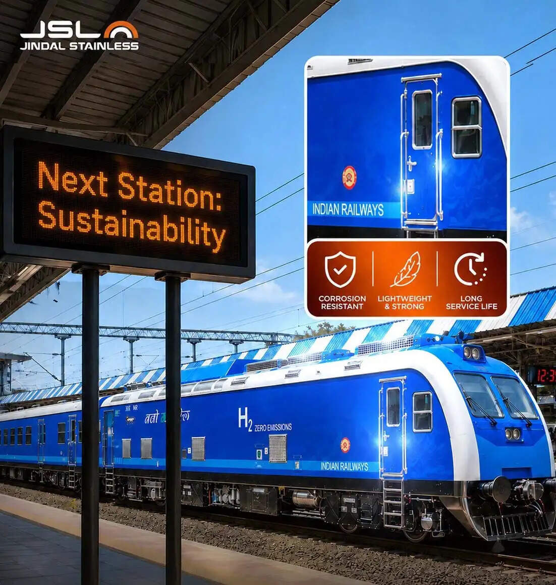हिसार : जेएसएल ने की देश की पहली हाइड्रोजन ट्रेन के लिए स्टील की आपूर्ति