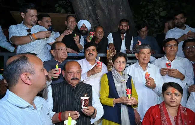 अंकिता को न्याय दिलाने की मांग, दुष्यंत गौतम की राज्यपाल नियुक्ति के विरोध में कांग्रेस का कैंडल मार्च