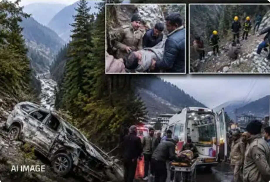 मनाली घूमने गए गुजरात के लोगों की कार खाई में गिरी, छह की मौत, चार घायल
