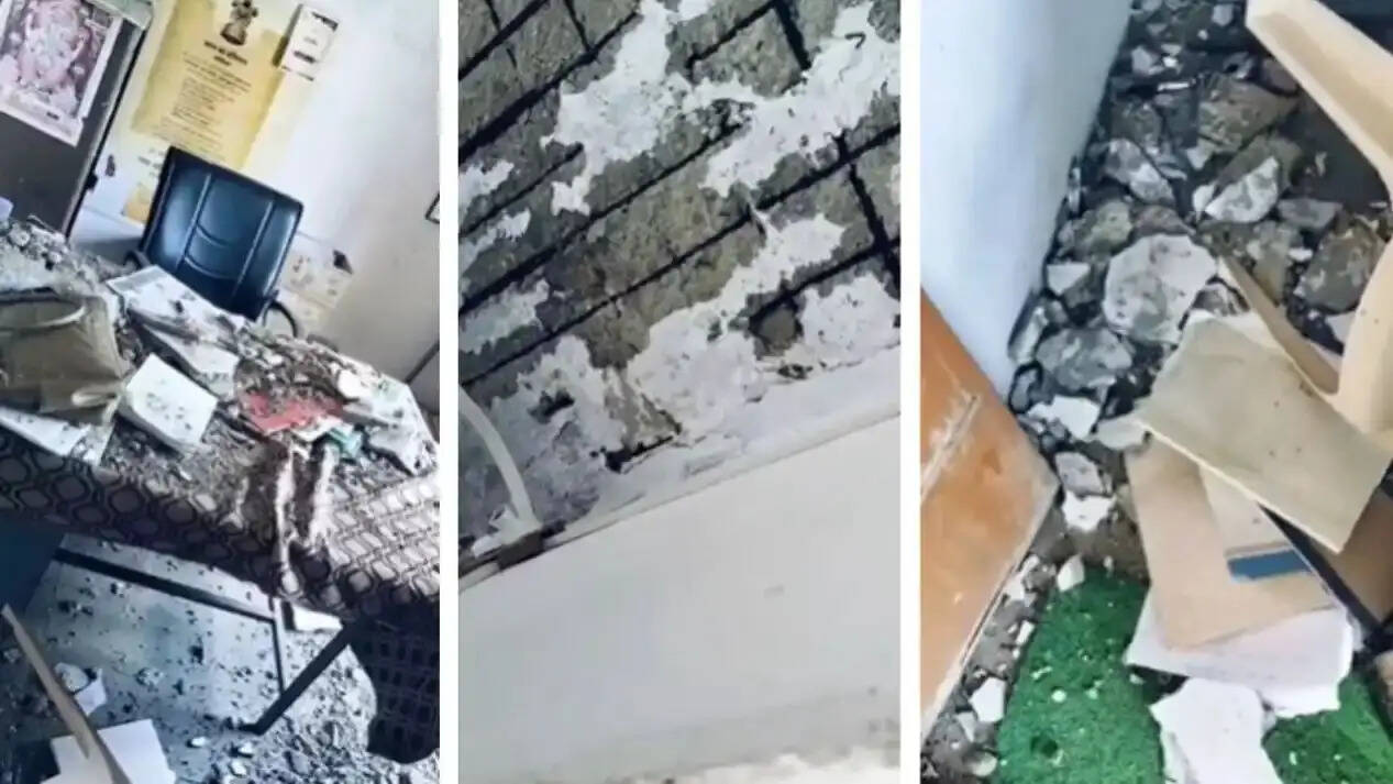 सरकारी स्कूल में ऑफिस की छत का गिरा प्लास्टर, हादसे में दो शिक्षक गम्भीर घायल
