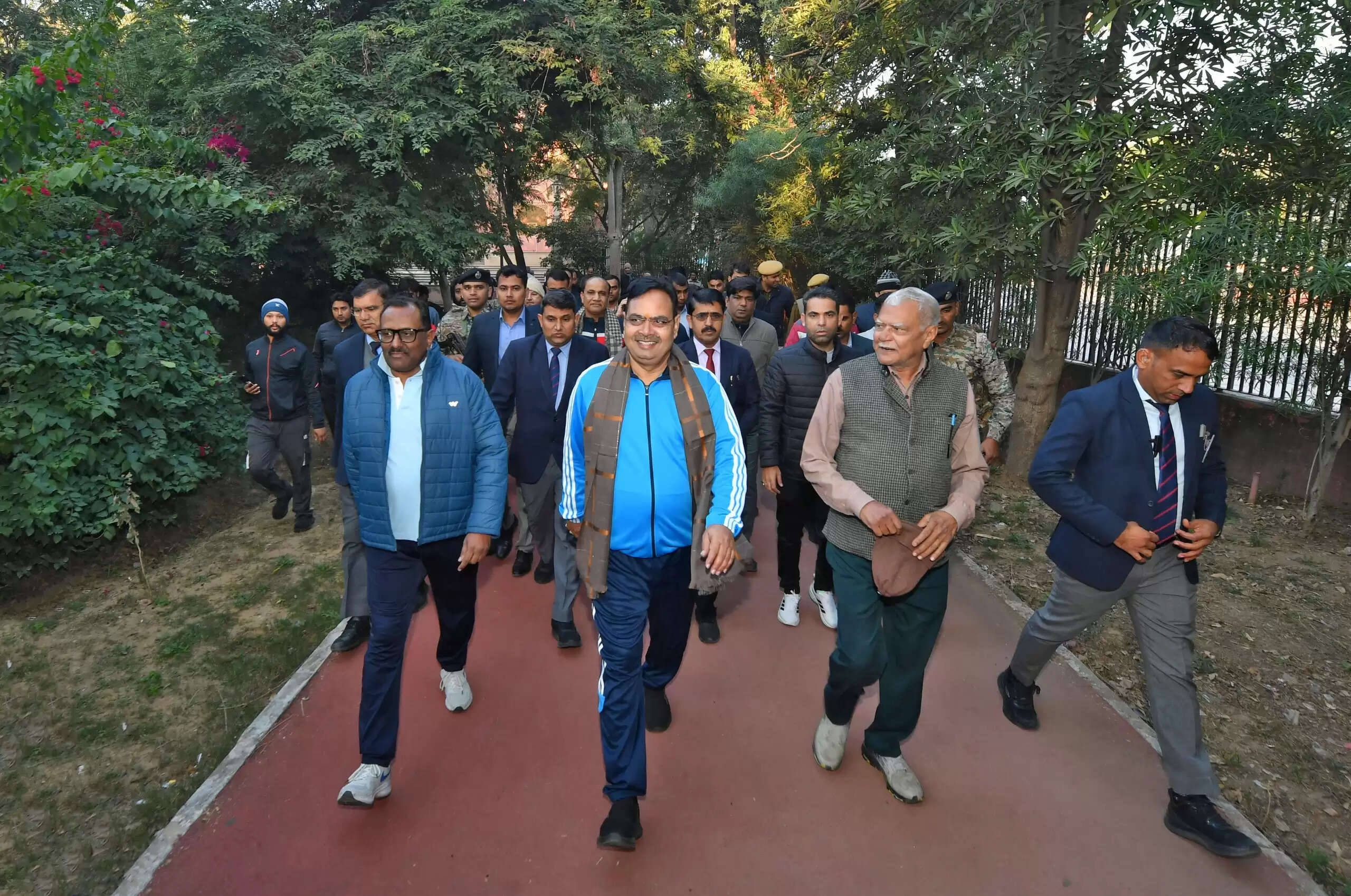 मुख्यमंत्री भजनलाल शर्मा ने मॉर्निंग वॉक में दिया फिट राजस्थान का संदेश