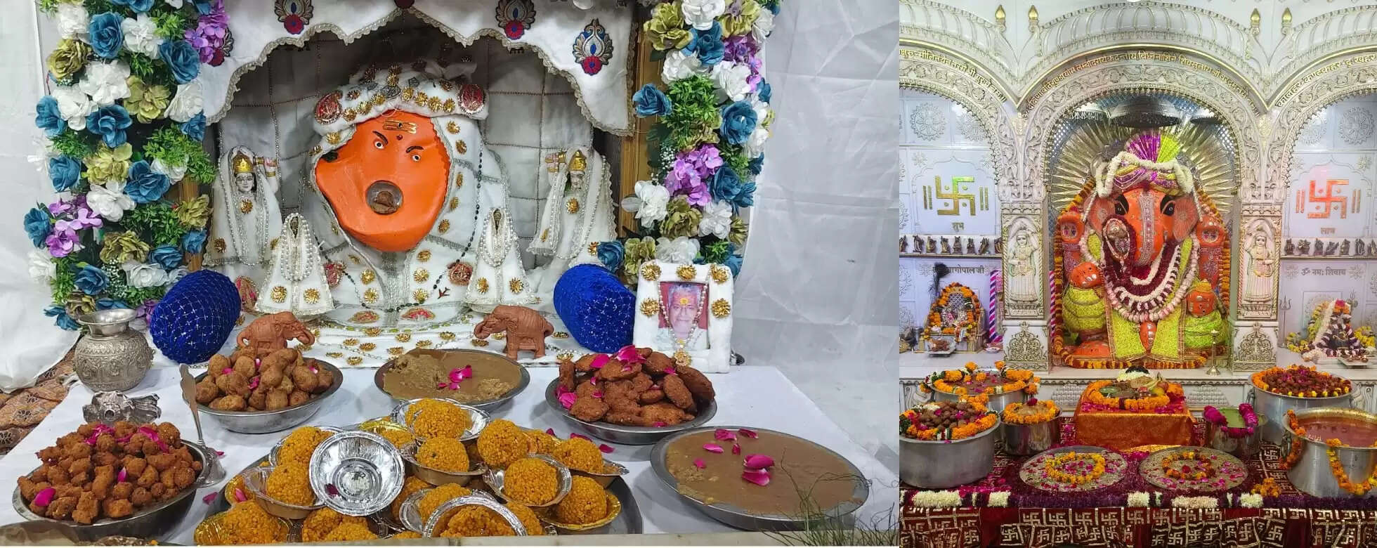 जयपुर में परकोटा और नहर के गणेश मंदिर में लगाया भगवान का पौष बड़े का भोग