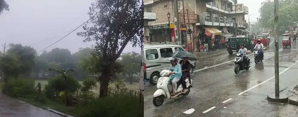मथुरा में बारिश से तापमन में आई गिरावट, गर्मी से लाेगाें काे राहत