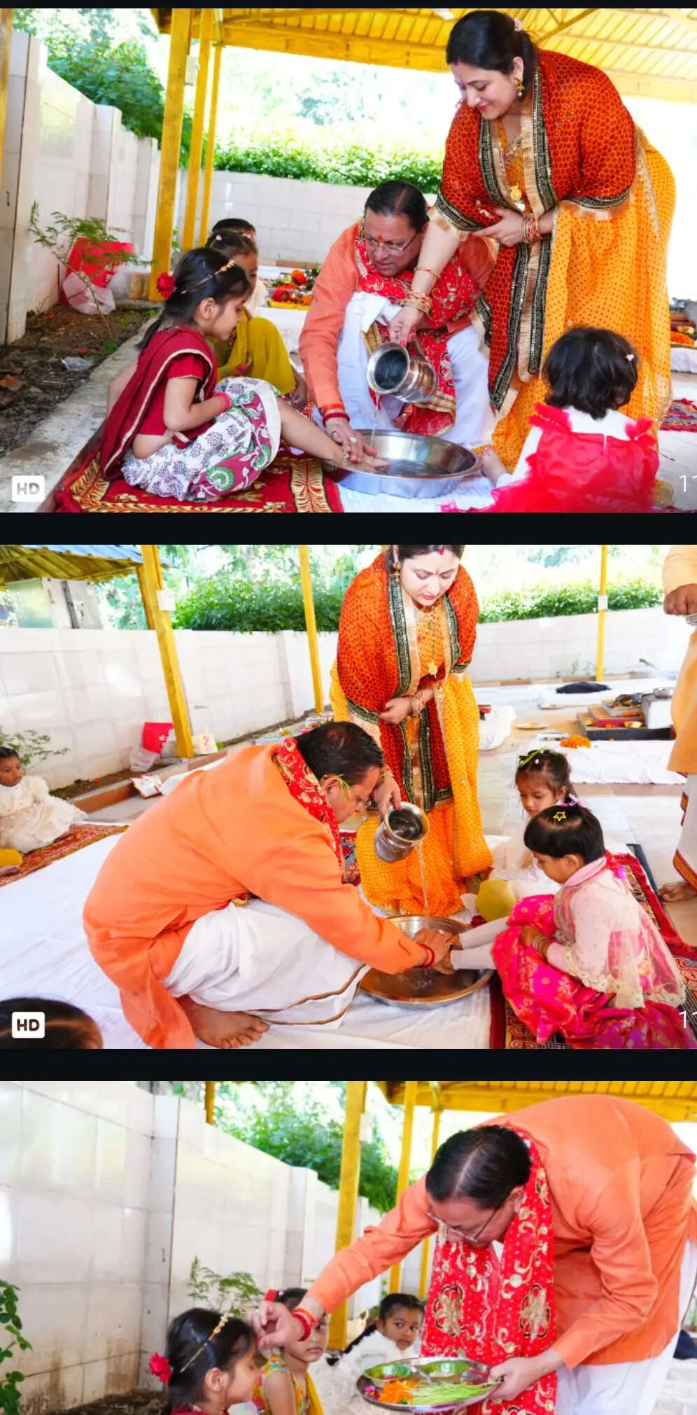 मुख्यमंत्री धामी ने महानवमी पर किया कन्या पूजन, प्रदेश की सुख-समृद्धि की कामना