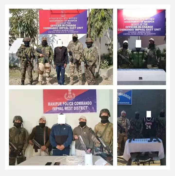 मणिपुर में हथियार-गोलाबारूद के साथ चार उग्रवादी गिरफ्तार
