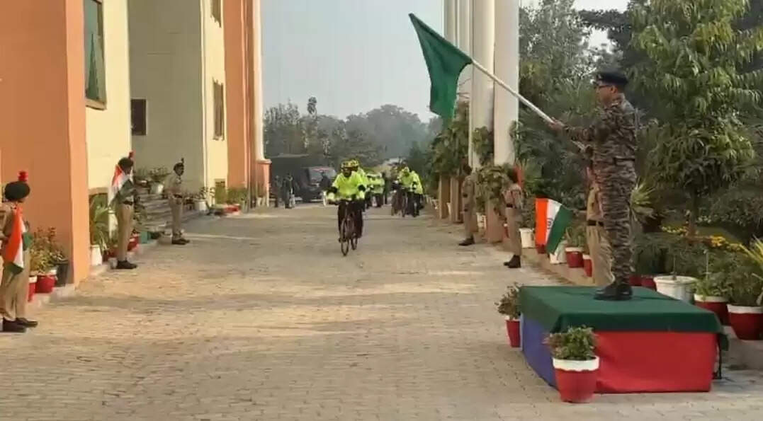 औरैया पहुंची वीर बिरसा मुंडा साइक्लोथॉन रैली,एनसीसी बटालियन ने किया स्वागत