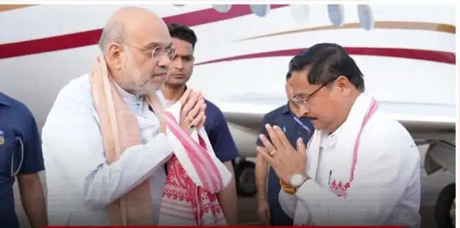 असम विस चुनाव प्रचार के लिए गुवाहाटी पहुंचे अमित शाह