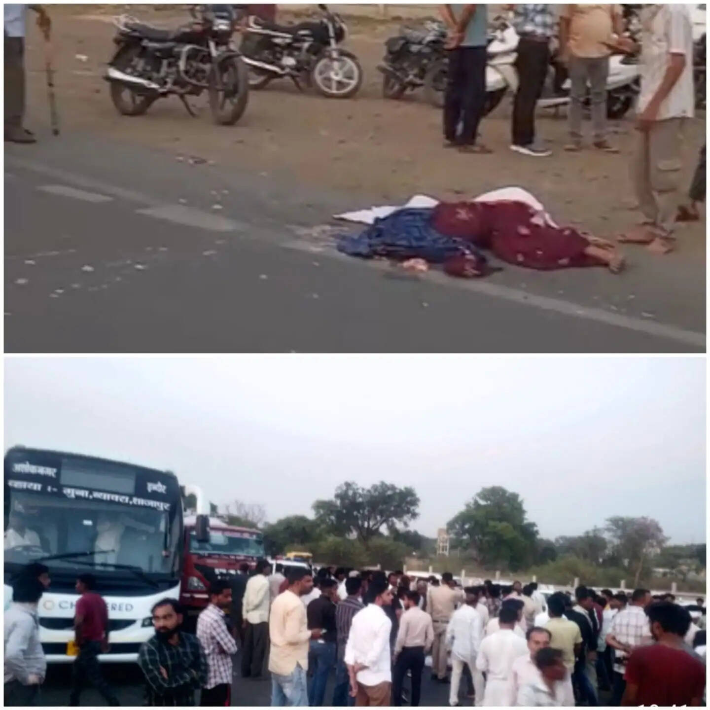 राजगढ़ः अज्ञात ट्रक की टक्कर से बाइक सवार मां-बेटे की मौत, गुस्साए परिजनों ने किया हाइवे जाम