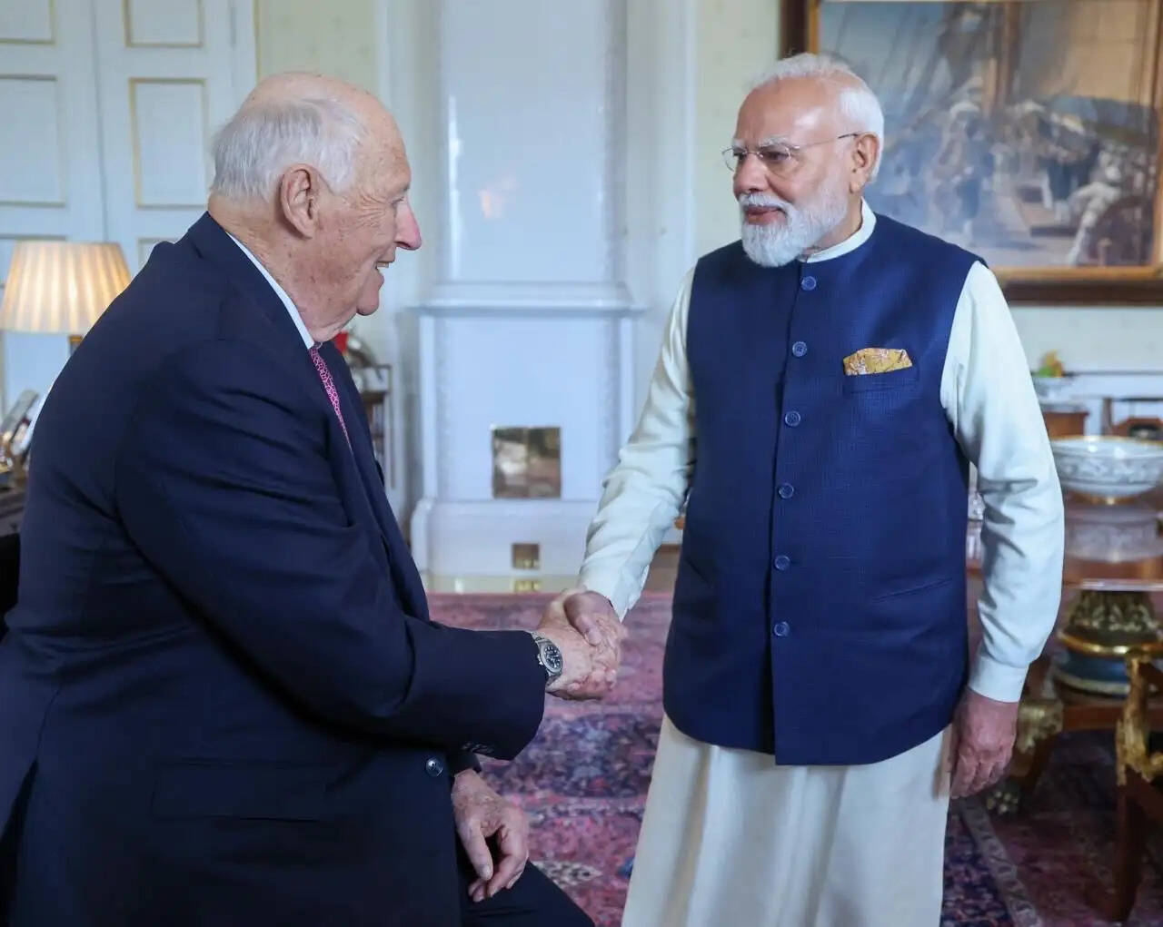 नॉर्वे के राजा हेराल्ड पंचम से मिले प्रधानमंत्री मोदी, द्विपक्षीय संबंधों को मजबूत बनाने पर हुई चर्चा