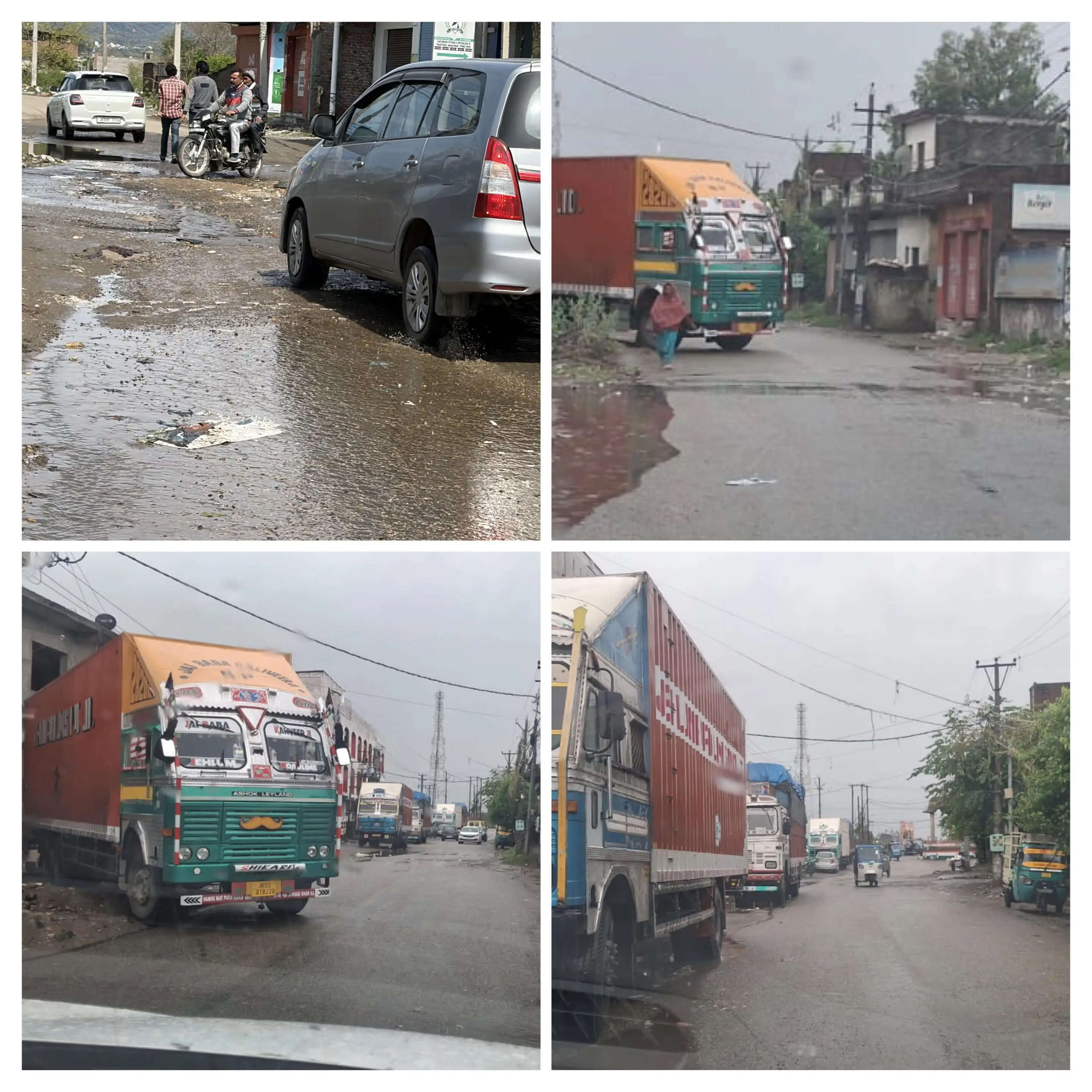 जाम, बदहाल सड़कें और ट्रकों का अड्डा बनी शहर की सड़कें-प्रशासन की चुप्पी पर उठे सवाल