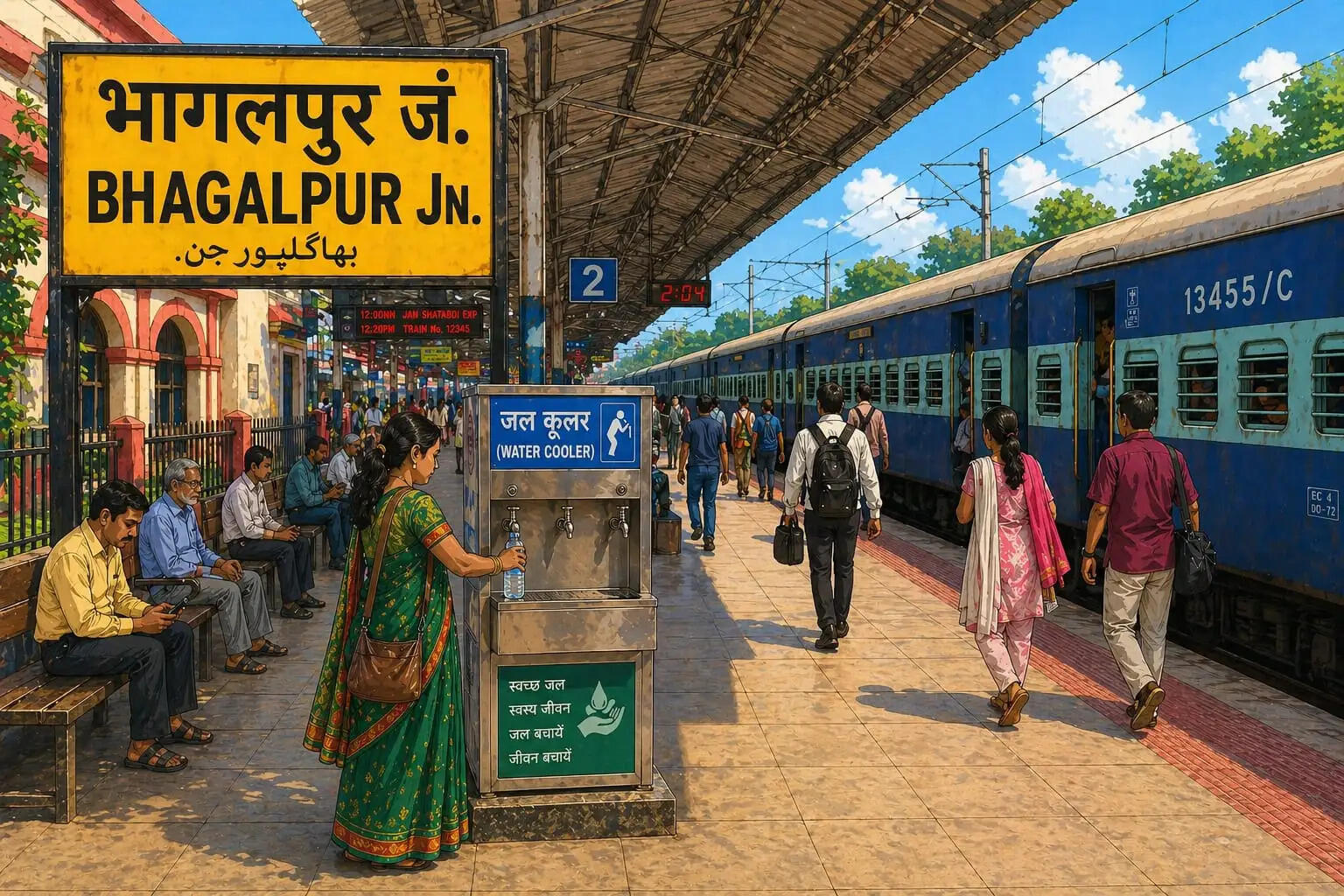 ग्रीष्म ऋतु में यात्रियों की सुविधा के लिए वॉटर कूलर की व्यवस्था