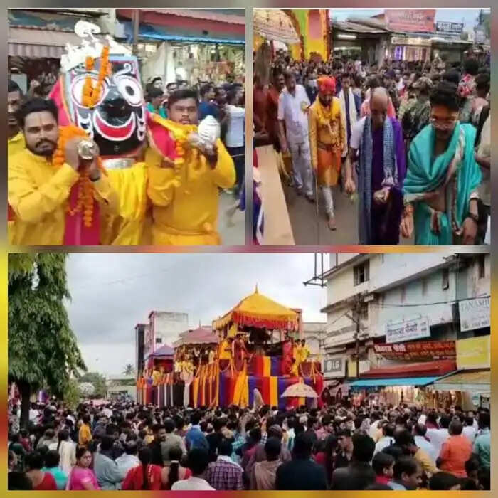 श्रीगोंचा पूजा विधान में रथारूड़ भगवान श्रीजगन्नाथ पंहुचे सिरहासार-जनकपुरी गुंडिचा मंदिर