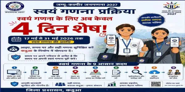 कठुआ प्रशासन की अपील-स्वयं जनगणना के लिए अब केवल 4 दिन शेष