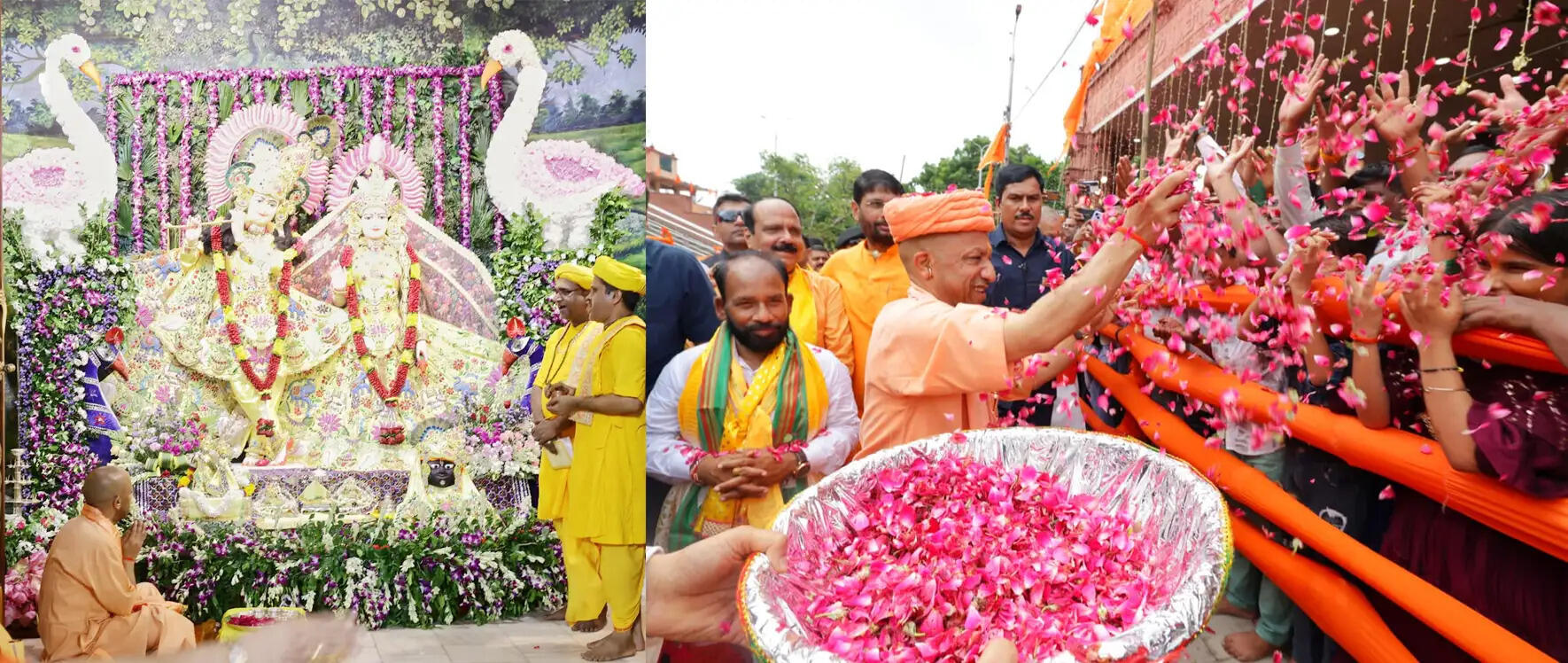 श्रीजन्मभूमि: चांदी से सजे गर्भगृह की अद्भुत छटा निहारते रहे मुख्यमंत्री योगी, युगल सरकार की आरती