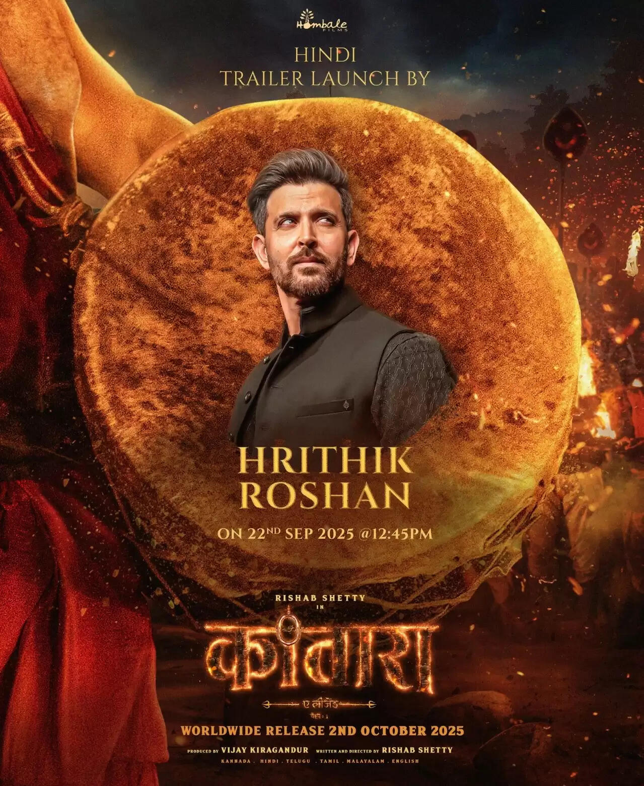 ऋषभ शेट्टी के साथ स्क्रीन शेयर करेंगे ऋतिक रोशन