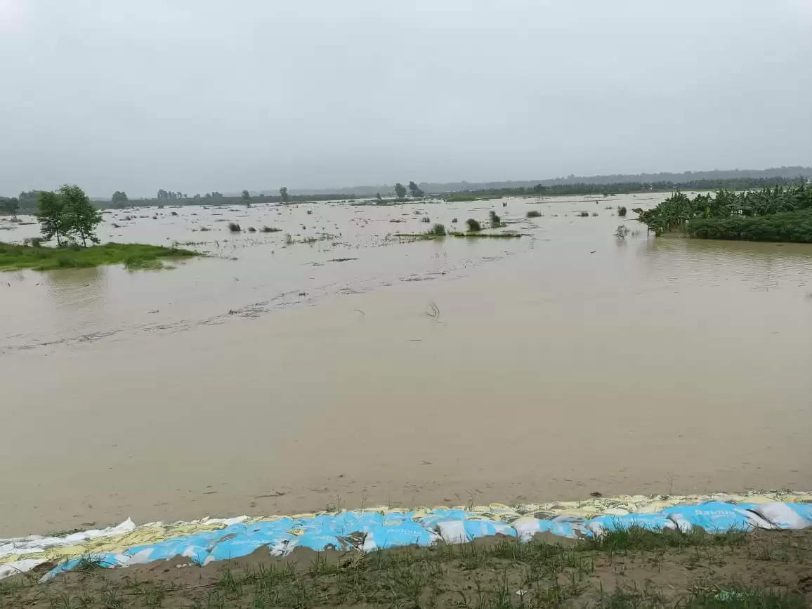 गंडक नदी का बढ़ा जलस्तर पूछरिया गांव का सड़क संपर्क टूटा