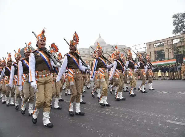 गणतंत्र दिवस को लेकर लखनऊ में हुई फुल ड्रेस परेड रिहर्सल