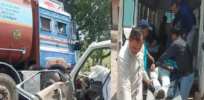 (अपडेट) मप्र के बड़वानी में टैंकर की टक्कर से कार क्षतिग्रस्त, 5 युवकों की मौत