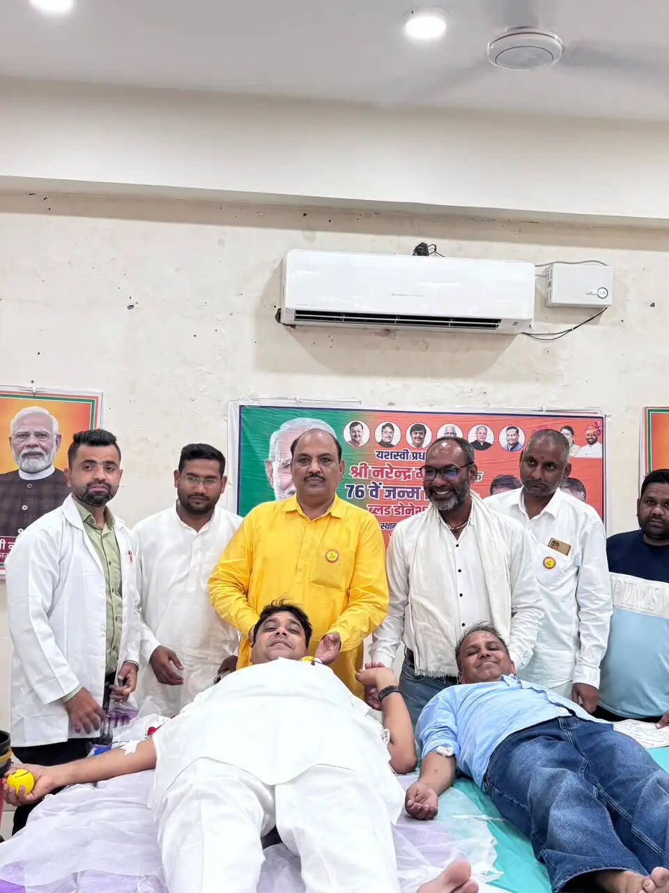 प्रधानमंत्री के जन्मदिवस पर नूंह में भाजपा ने लगाए रक्तदान शिविर