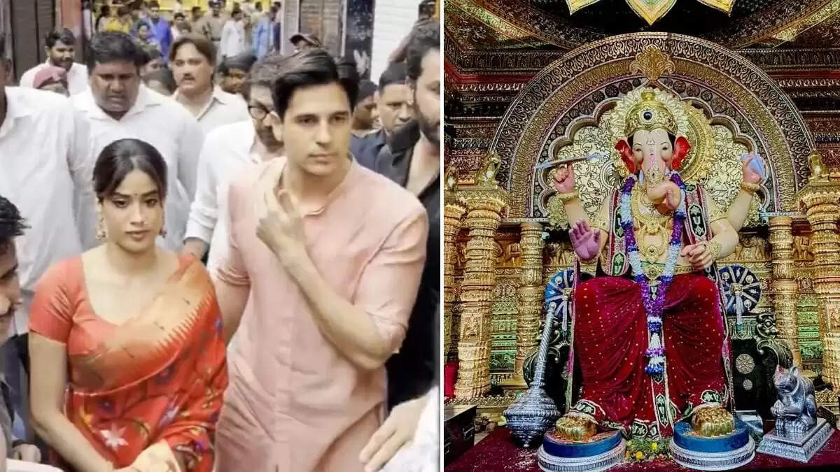 सिद्धार्थ और जाह्नवी की फिल्म 'परम सुंदरी' की रिलीज से पहले बप्पा के दरबार में पहुंचे सितारे