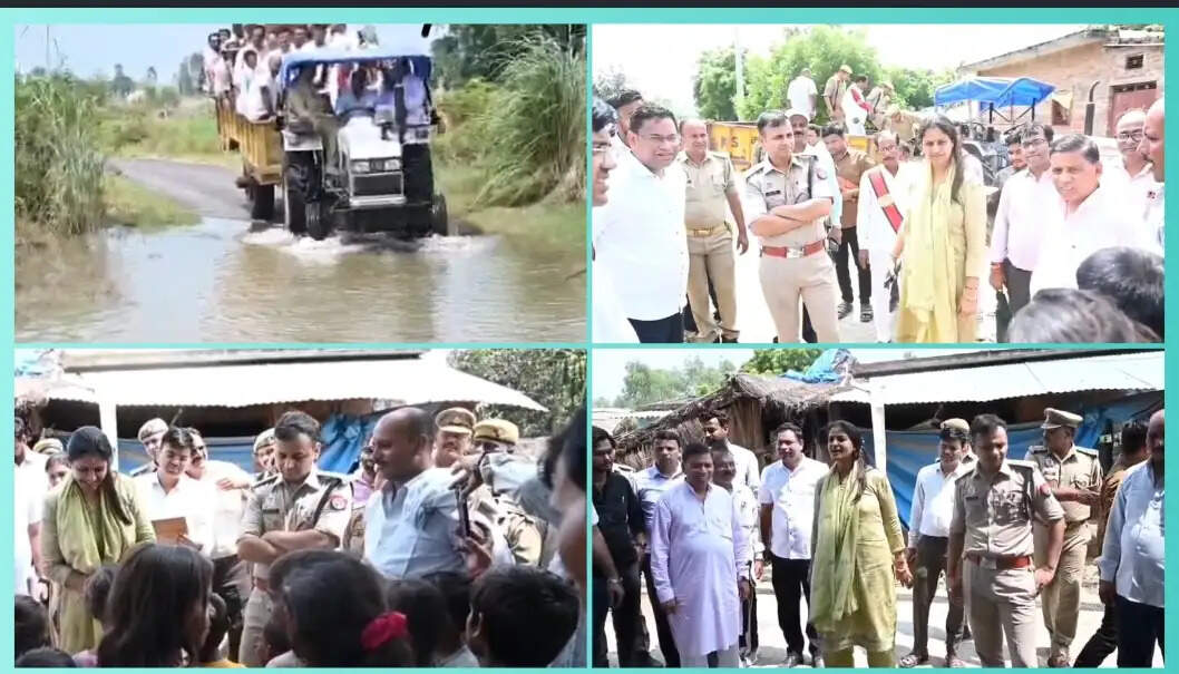 गंगा नदी की बाढ़ पर प्रशासन अलर्ट डीएम-एसपी ने प्रभावित इलाकों का किया दौरा