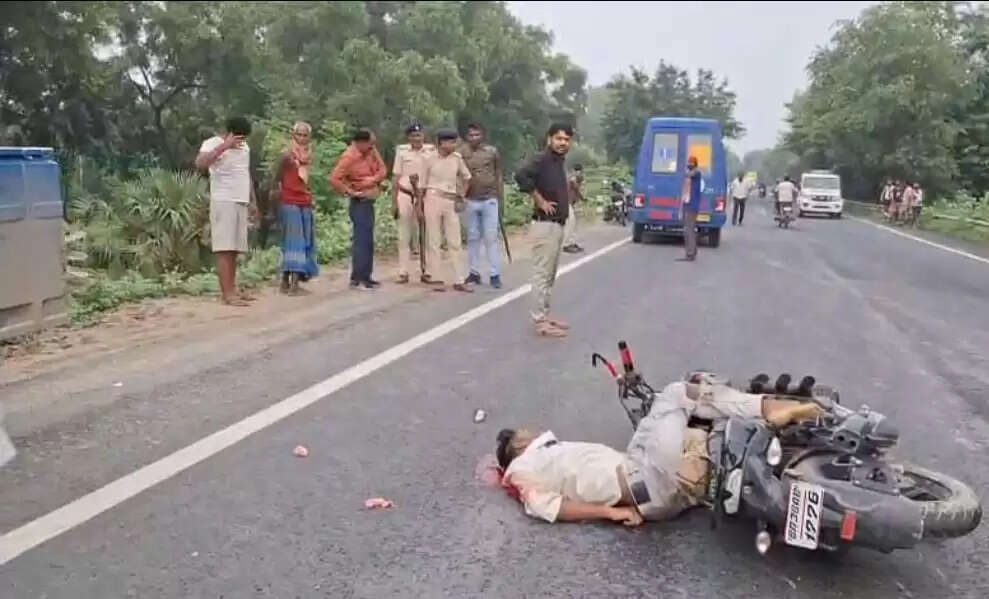 सड़क दुघर्टना में बाइक सवार की मौत