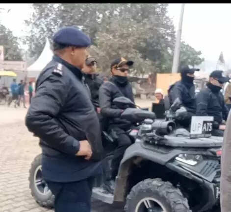माघ मेले में श्रद्धालुओं की सुरक्षा को लेकर मुस्तैद दिखे एटीएस के जवान