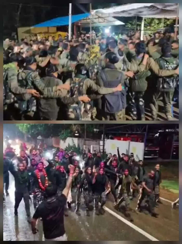 नारायणपुर में डीआरजी जवानों की गई आरती, रंग-गुलाल लगाया, पुष्पवर्षा कर किया भव्य स्वागत