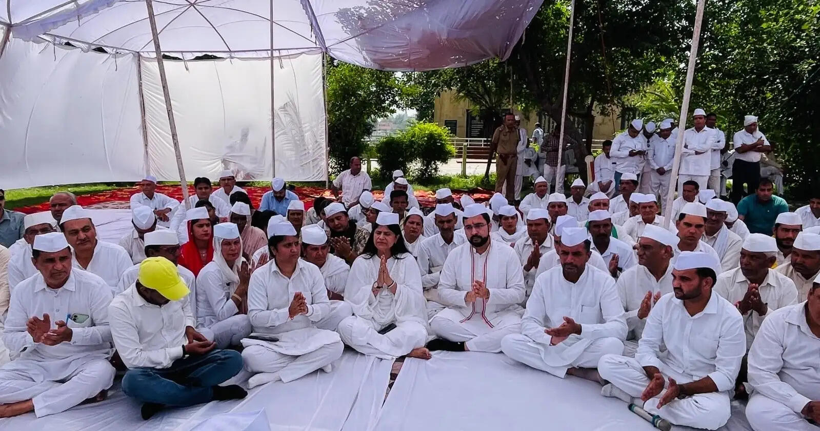 कैथल: वोट चोरी के आरोपों को लेकर कांग्रेस सेवा दल का सत्याग्रह