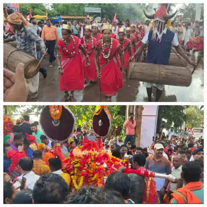 बस्तर दशहरा में शामिल होने माता मावली की डोली व मां दंतेश्वरी का छत्र देर रात जगदलपुर पहुंचेगा